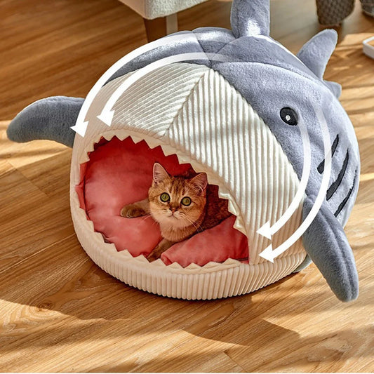 SharkSnuggle™ – Cute Shark Shaped Pet Sleeping Nest