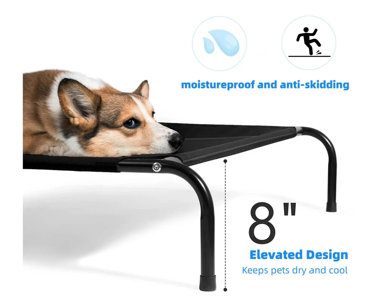 PawShade™ – Elevated Waterproof Portable Pet Bed with Canopy