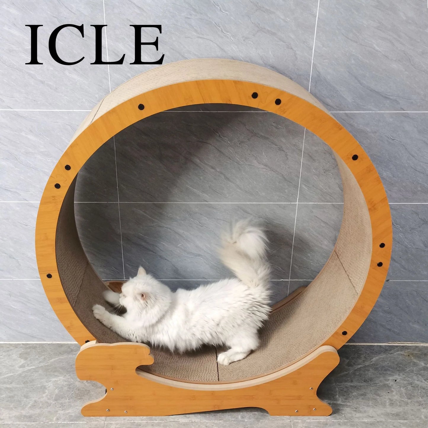 SpinTrack Wooden Cat Exercise Wheel