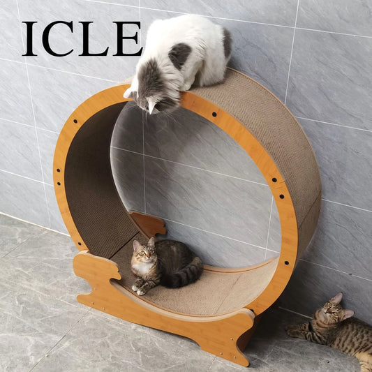 SpinTrack Wooden Cat Exercise Wheel