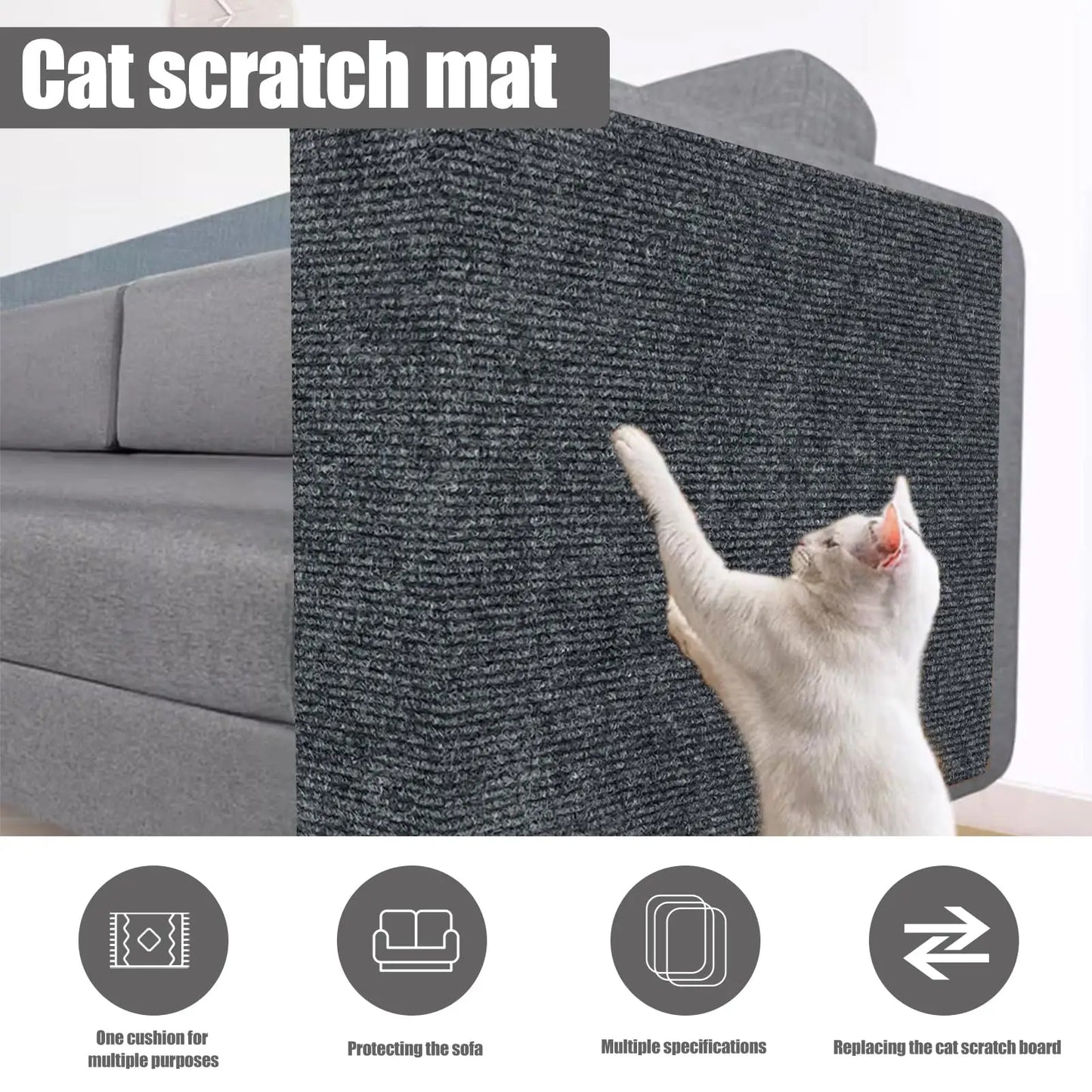 Cat Scratch Furniture Protector Mat for Sofa & Corners