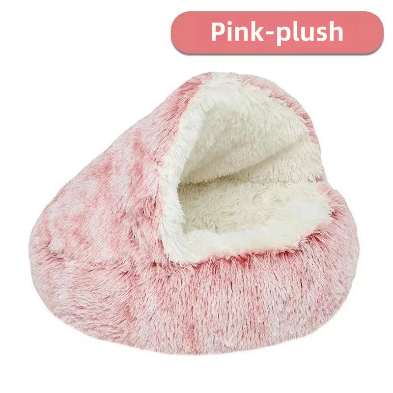 Plush Covered Cat Cave Bed for Deep Sleep & Winter Warmth