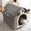 All Season Dog House Style Bed - Removable Washable Pet Bed for Small Dogs Teddy Winter Warm Cat Dog House