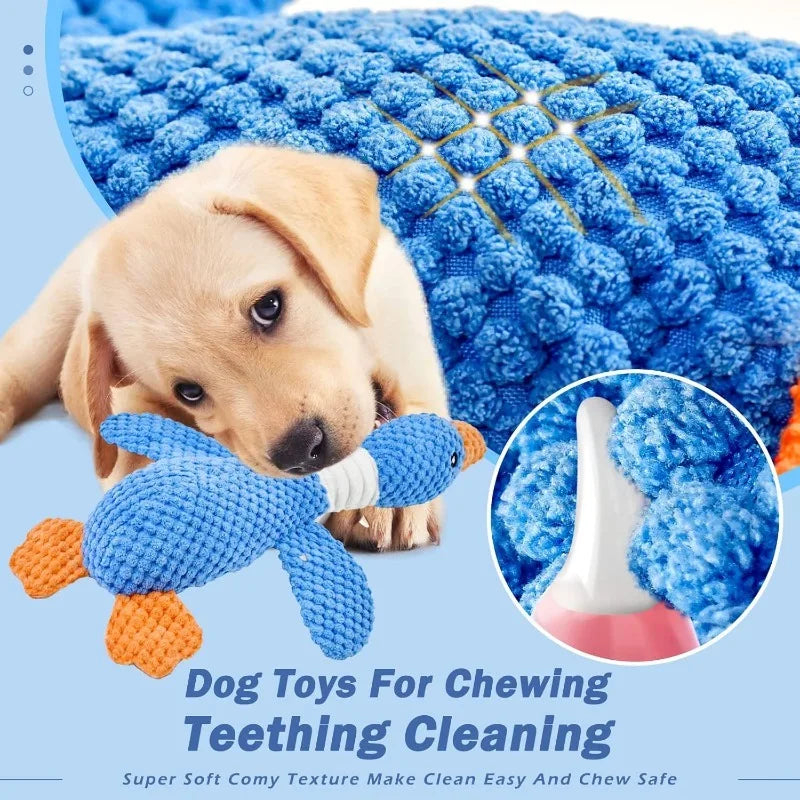 Durable Plush Duck Dog Toy – Squeaky Chew Toy for Aggressive Chewers