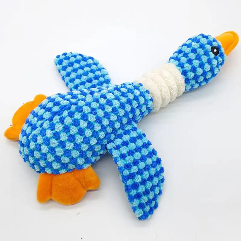 Durable Plush Duck Dog Toy – Squeaky Chew Toy for Aggressive Chewers