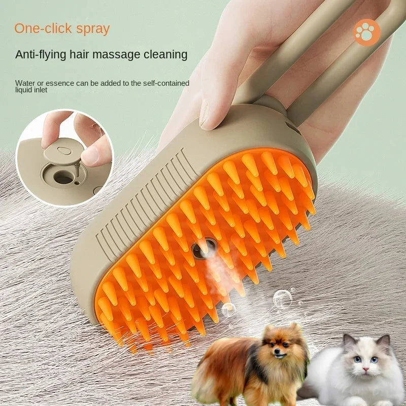2-in-1 Pet Spray Massage Comb – USB Rechargeable