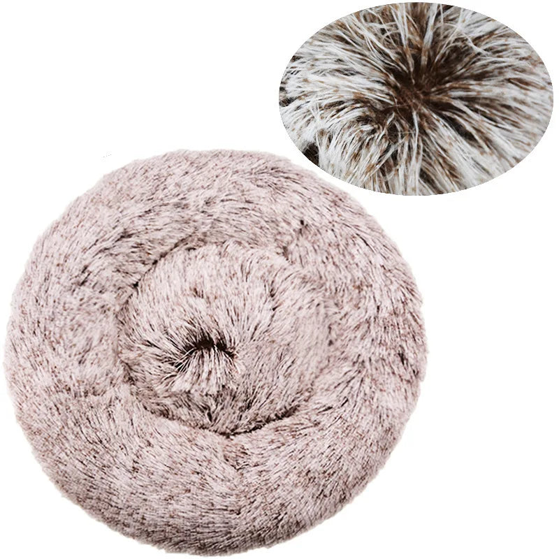 Fluffy Calming Donut Bed – Soft Pet Bed for Anxiety Relief & Better Sleep