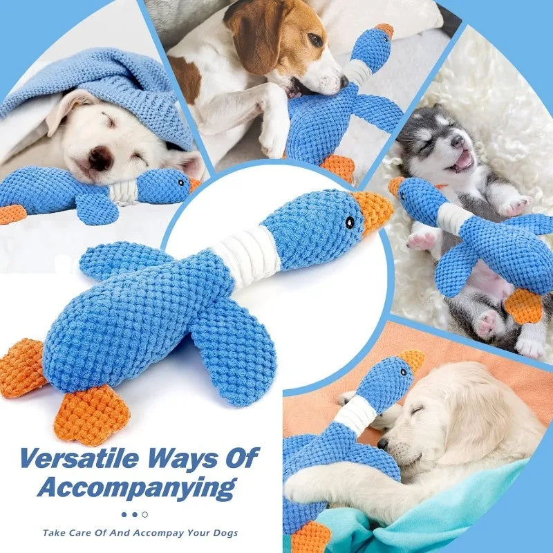 Durable Plush Duck Dog Toy – Squeaky Chew Toy for Aggressive Chewers