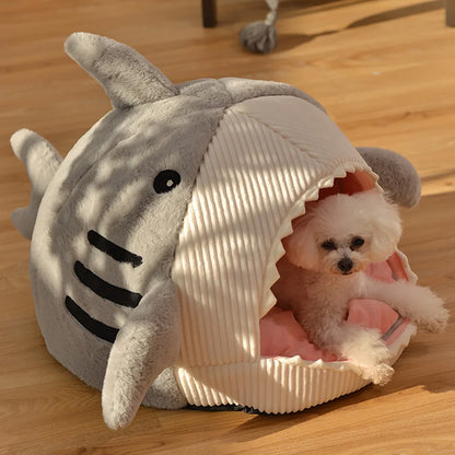 SharkSnuggle™ – Cute Shark Shaped Pet Sleeping Nest
