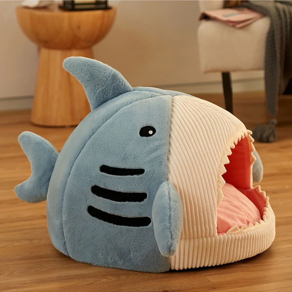 SharkSnuggle™ – Cute Shark Shaped Pet Sleeping Nest