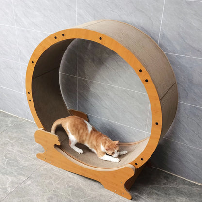SpinTrack Wooden Cat Exercise Wheel