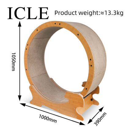 SpinTrack Wooden Cat Exercise Wheel
